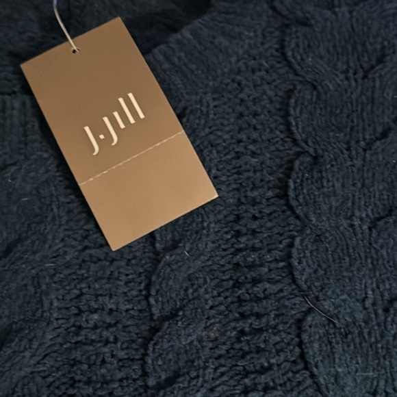 J. Jill cable knit chenille tunic length crewneck Ivory Sz L sweater new - Picture 9 of 10